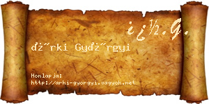 Árki Györgyi névjegykártya