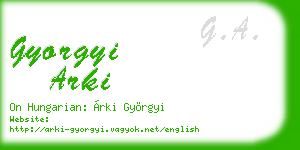 gyorgyi arki business card